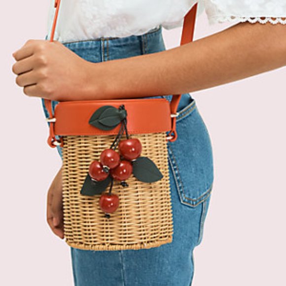 kate spade Bags Nwt Kate Spade Picnic Wicker Crossbody W Cherries